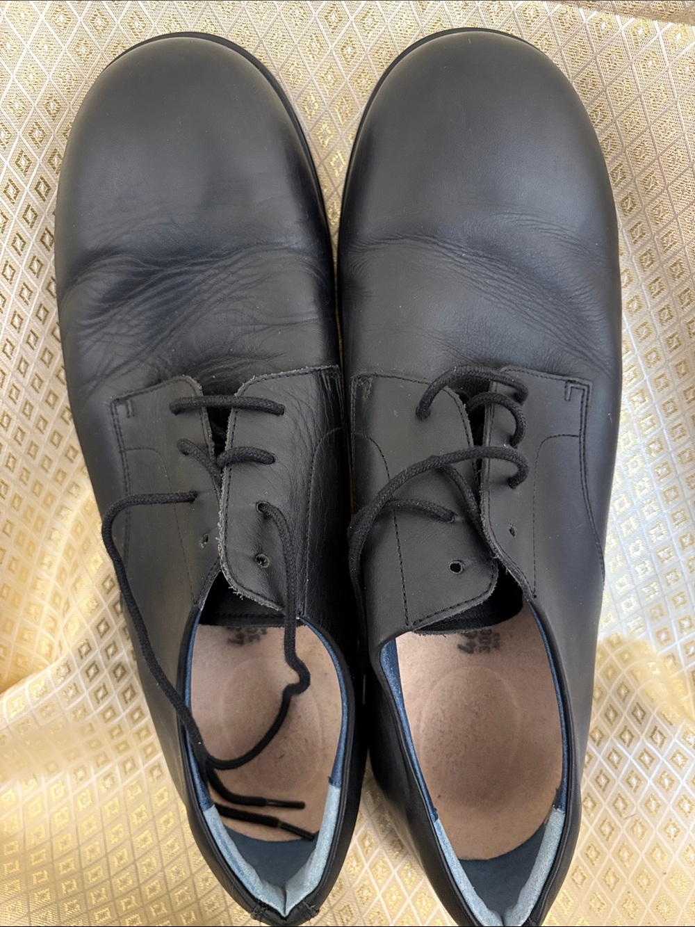 Birkenstock Oxford Black Leather Lace-Up Man’s Shoes Sz 13 excellent